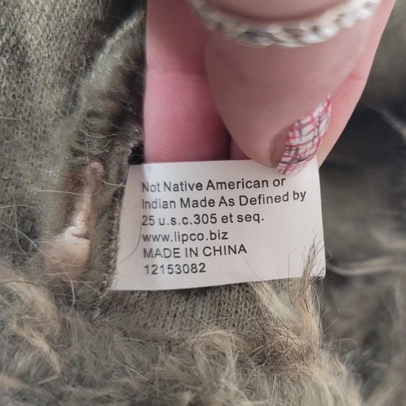 Drummond Island, Michigan Souvenir Faux (?) Fur Raccoon Coon Tail Child's Hat - Picture 3 of 4